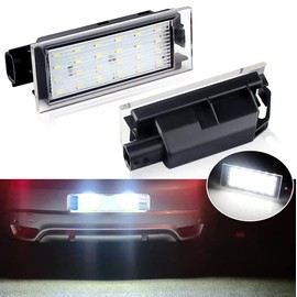 LED Number Plate Lighting | Number Plate Lighting LED Compatible with Renault Clio Kangoo Koleos Twingo | Built-in CANBus Resistor, No Error, 6000 K Ice White Light Replacement Lamp Plate