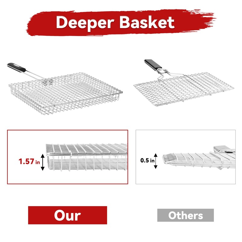 Grill Basket Extra Large,Grill Accessories for Outdoor Grill,Grilling Gifts for