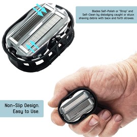 OmniShaver With Travel Case, The Fastest Way To Shave Your Head, Legs, Arms, Body | Shaving Razor Self Cleans And Strops During Use, Durable Blades Head Shaver For Bald Men, Hair Cutter