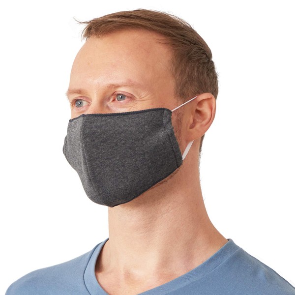 CHARM Designer Face Mask Organic Cotton - Washable Reusable Face Mask - Japan 2-Pack Dark Grey