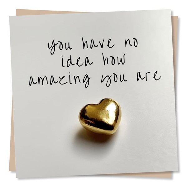 Beautiful Gold Heart Birthday Card - "You Have No Idea