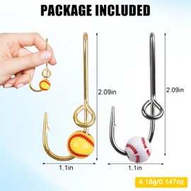 14PCS Fishing Hat Hook for Fishing Hooks Clip Fish Hook Clip with Baseball Bead (Gold)