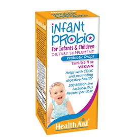 HealthAid InfantProbio 200 Million CFU Vegan Probiotic Drops for Infants & Children – Lactobacillus reuteri Strain – Daily Digestive Comfort & Gentle Colic Support, Non‑GMO, Gluten‑Free