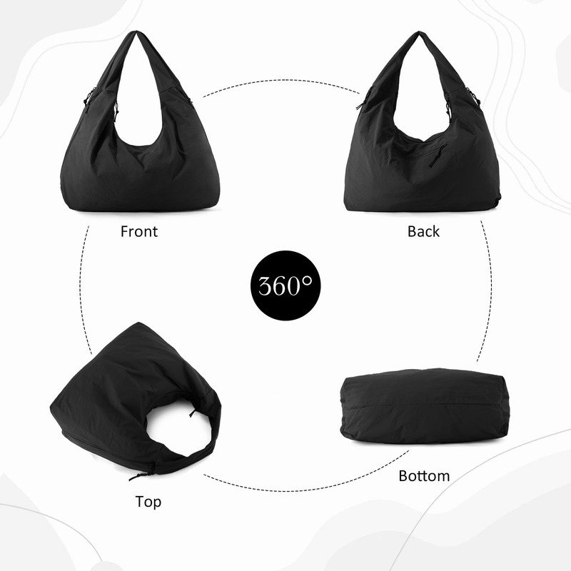 GOKTOW Slouchy Nylon Tote Bag for Women - Large Multi