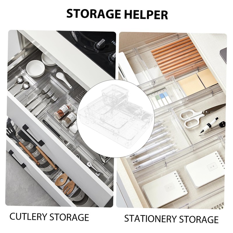 Ciieeo 16pc Organiser Bins Drawer Organiser Cut Out for Makeup