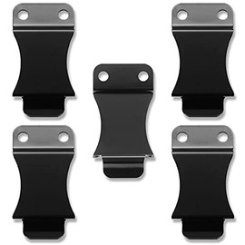 Tuckable KYDEX Belt Clip for Gun Holsters & Knife Sheaths – (Fits 1.50” Belts) - (Metal) - (Inside-The-Waistband/IWB) - (Flush Mount with Mounting Holes) - USA Design - (5 Pack)