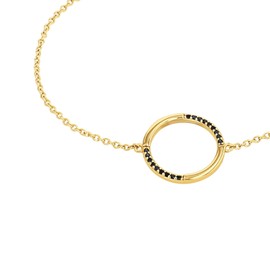 s.Oliver 2034888 Women's Bracelet 925 Sterling Silver with Synthetic Zirconia 17 + 3 cm Gold Ring Comes in Jewellery Gift Box, 17 + 3 cm, Sterling Silver, Synthetic zirconia.