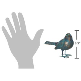 The Bridge Collection 3.25" Patina Style Bird Figurine - Bird Home Decor - Bird for Cottage, Spring, or Cabin Decor