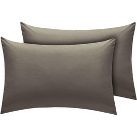 INDUS TEXTILES Pair Of King Housewife Pillowcases - 100% Egyptian Cotton - 200 Thread Cotton-Grey