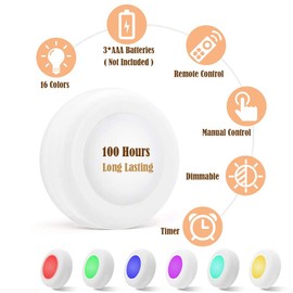 LED Color Changing pumpkin Lights with Remote Timer, Colored Puck Light Battery Operated, 16 Multi Colors Wireless LED Cabinet Light, Under Counter Lights, Valentine day Holiday RGB Decoration Candles