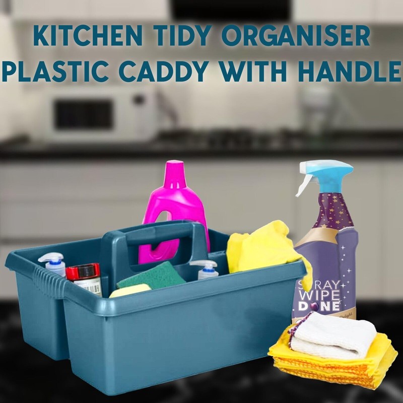 KetoPlastics Utility Cleaning Caddy with Twin Compartment and Handle Kitchen