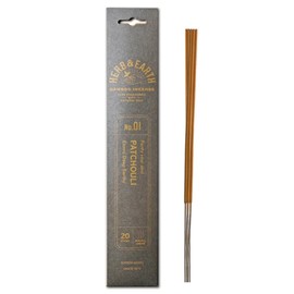 HERB & EARTH H&E Bamboo Incense - Patchouli- 20 Sticks by Nippon KODO, Japanese Quality Incense Since 1575