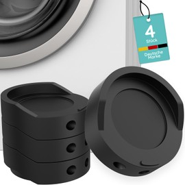 Vibration Damper Washing Machine [Pack of 4] - Washing Machine Feet & Vibration Damper - Anti-Vibration Pads for Quiet Operation - Washing Machine Damper Rubber & Non-Slip for Household Appliances
