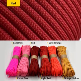 EdcX Paracord 4 mm, 35+ Solid Colours (15 m, 30 m, 50 m, 100 m, 300 m) | Ideal for Crafts, Camping, Outdoor | 100% Nylon Rope 4 mm | Tactical Cord 550 Type III (Red, 10 m)