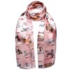 Dog Print Satin Stripe Scarf, Pink