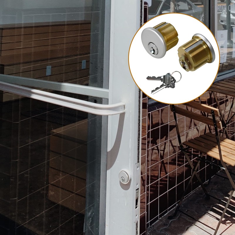 AIsecure Brass Mortise Cylinder with 2 Keys for SC Keyway