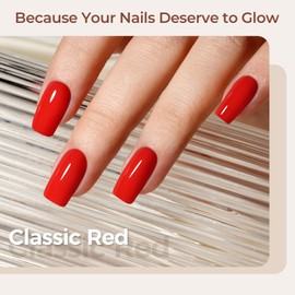 AILLSA Red Gel Nail Polish Hot Lady Gel Polish Apple Candy Color Jelly Gel Polish Long Lasting Soak Off U V Nude Gel Nail Manicure Salon at Home Holiday Gifts for Women 0.5 Fl Oz/GB11