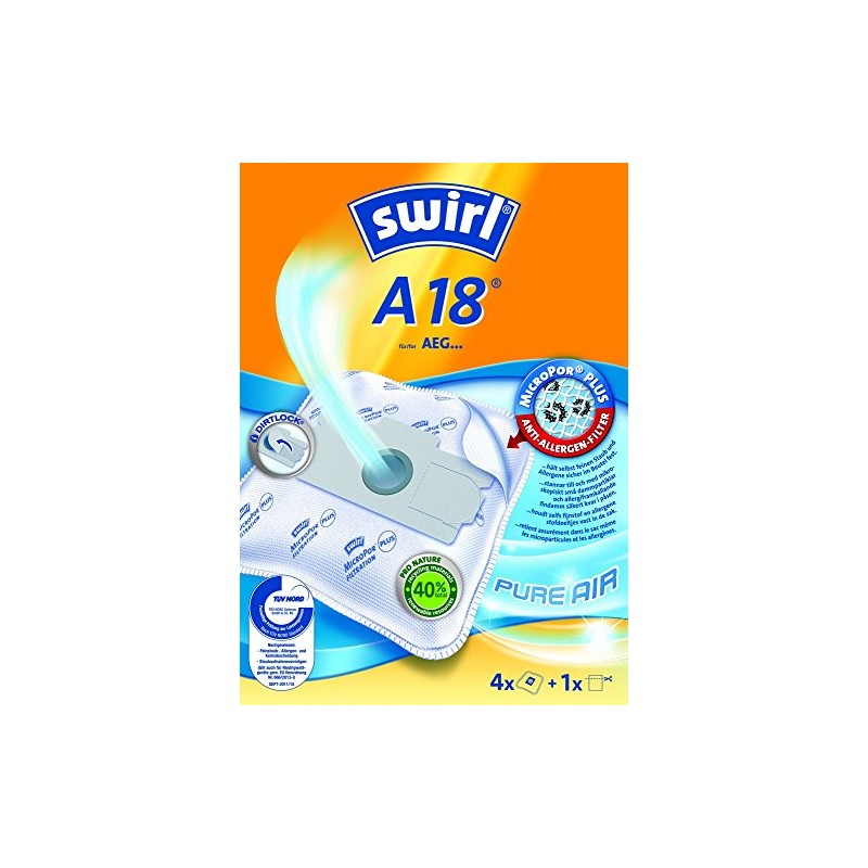 A18 Micropor Qual, Microfilter, Staubverschluß Staubsaugerbeutel von Swirl