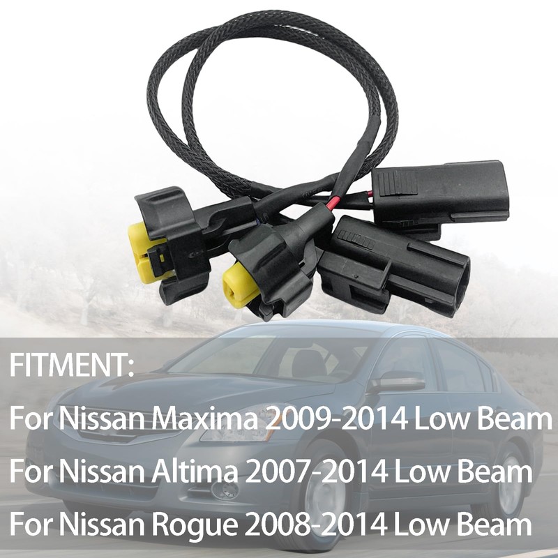 2Pcs Headlight Wiring Harness Socket Adapter Connector Compatible with Nissan