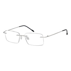 Eyekepper anteojos de lectura sin marco para hombres – anteojos de lectura rectangulares sin bordes, Plateado, +2.25