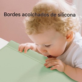 Mantel Individual De Silicona Para Bebés Y Niños - Alfombrilla Lavable y Antideslizante - Alfombrilla Para Comida De Bebé Con Borde Antigolpes,Para Niños En La Mesa Para Comer Alimentos Durante La