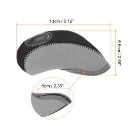PATIKIL Golf Club Iron Head Covers, 10 Pack Visible Window Waterproof Protection Sleeve for Outdoor Sport, Gray, Black