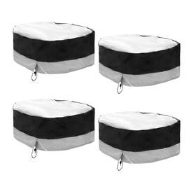 Motoforti Universal Car Spare Tire Covers Auto Wheel Protection Cover, Fits Tire Diameters 13-15 Inches, 210D Oxford Cloth, Black Silver Tone, 4 Pcs