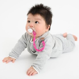 BooginHead by Infantino Silicone Chain Universal Pacifier Clip Baby Pacifier Holder, Fuschia Pink