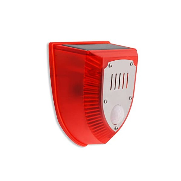KINGCOO Solar Security Alarm Light, Human Sensing Siren, 129dB Gun