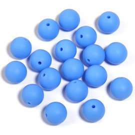 【B170】 Beads for DIY Projects: 15mm Round, Mixed Color, 30Qty PRINT, 50Qty SOLID Silicone Beads - B170:_YM396