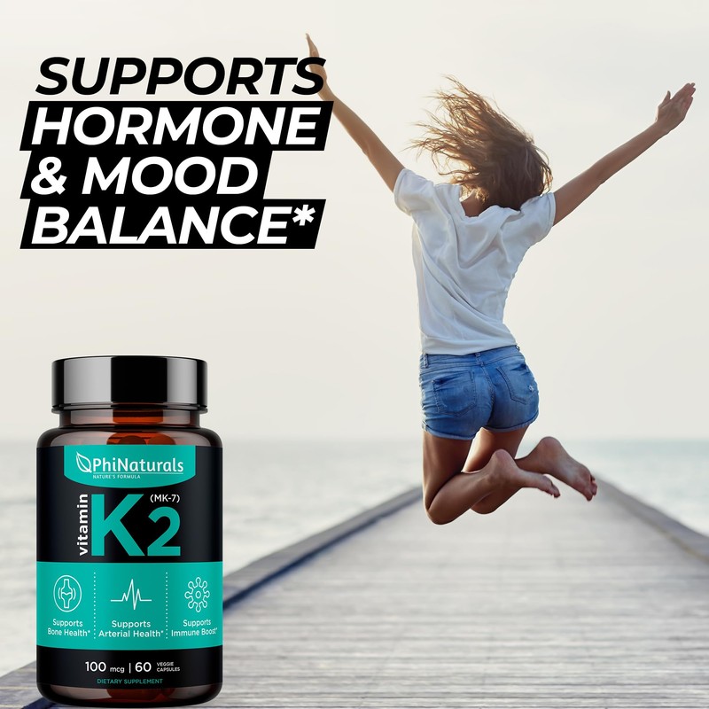 PhiNaturals Vitamin K2 Mk7 100 mcg Vegan 60 Capsules Bone