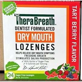 TheraBreath 2 TheraBreath Dry Mouth Lozenges, Tart Berry 24 Count Each 48 Total 07/26