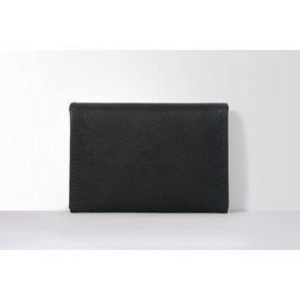 HOLZRICHTER Berlin Small Women's Vintage Leather Wallet, 11 x 10 x 1.5 cm, Slim Wallet with 3 Card Slots and Coin Compartment, Compact Purse No 4-7, black-anthracite, S, Classic