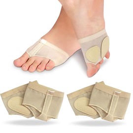 Clyhon Non-Slip Foot Pads Belly Socks Dance Paw Pad Practice Shoes Foot Toe Caps Shoes Half Sole Paw Pad Shoes Foot Thong Ballet for Women Ballet Belly Dance 2 Pairs Skin Colour M