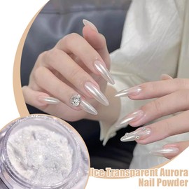 Tomedeks 4 PCS Chrome nail powder, Nail chrome powders, Chrome powder for nails, White pearl powder