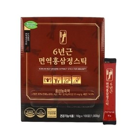 6년근 홍삼정스틱 10g x 100포 6-Year Old Red Ginseng Extract Stick 10g x 100 Packs