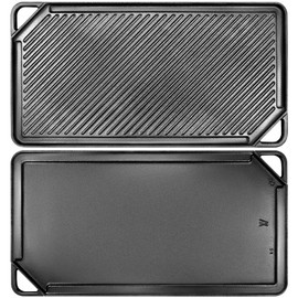 GGC Cast Iron Griddle for Gas Stove, Reversible Griddle for Gas Grills, 20 x 10 Flat and Ribbed Griddle Plate for Outdoor and Indoor Cooking