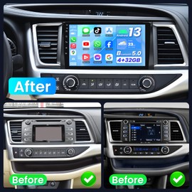 8Core 4GB+32GB Car Radio for Toyota Highlander 2014 2015 2016 2017 2018 2019: 10 Inch Touchscreen Car Stereo with Wireless CarPlay/Android Auto GPS AM/FM Bluetooth 5GWiFi SWC Support JBL Backup Camera