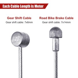 Bicycle Brake Cable Set, Universal Bike Brake Shifter Cable Kit, Bicycle Inner Cable Set with 90 Degrees 2 V Brake Manifolds, for Mountain/Road Bike Bicycle Shift Cable and Transmission Cable