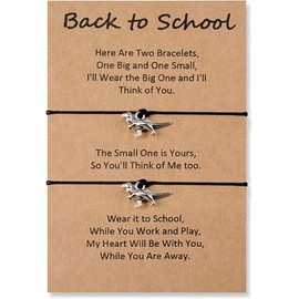 Back to School Dinosaur Bracelet Gifts First Day of School Bracelet Set for 2 Mommy And Me Bracelets First Day of School Gifts for Boys (d)