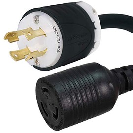 NEMA L14-30P to L6-20R Plug Adapter - 3 Foot, 20A/250V, 12/3 AWG - Iron Box # IBX-4964B-03 (3 ft)