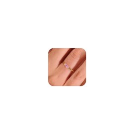 Aidenn Gold Birthstone Rings for Women Non Tarnish 14K Gold Plated Stackable Tourmaline Ring Dainty Teen Girls Mothers Birthday Gifts Engagement Wedding Promise Rings Gemstone Jewellery Sizes S