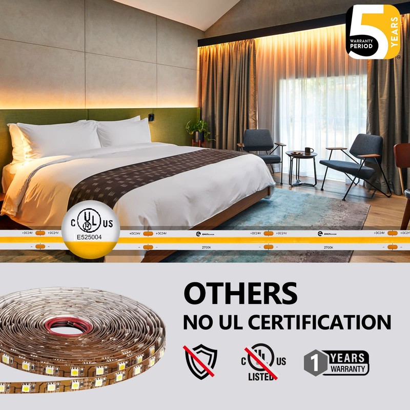 EMITEVER COB LED Strip Lights Warm White, 2700K Tape Light