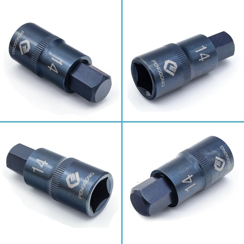 Juttzzei Hex Bit Socket, 1/2" Drive x H14 (14mm) Hex