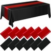 Tudomro 12 Pcs Black and Red Disposable Plastic Tablecloths and