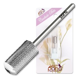 USA Pana 3/32" Safety Nail Carbide - Smooth Round Top Large Barrel Head for Electric Dremel Drill Machine - Grit Size: (4XC, 3XC, 2XC, XC, C, M, F, XF) (Fine (F) SILVER)