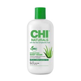 CHI Naturals With Aloe Vera Hydrating Body Wash, Gently Cleanses, Hydrates & Restores Moisture To Dry Skin, Sulfate, Paraben & Cruelty-Free, 12 Oz