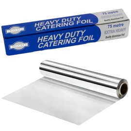 Blissmart Heavy Duty Aluminium Kitchen Foil Roll 30cm x 75 metres Durable Recyclable Tin Catering Foil for Cooking, Baking Freezing Wrapping and Storing for Quality Food Service (30cm x 75m)