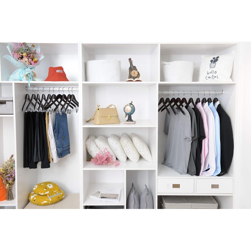 Quality Wooden Skirt Hangers with Clips Smooth Solid Wood Pants