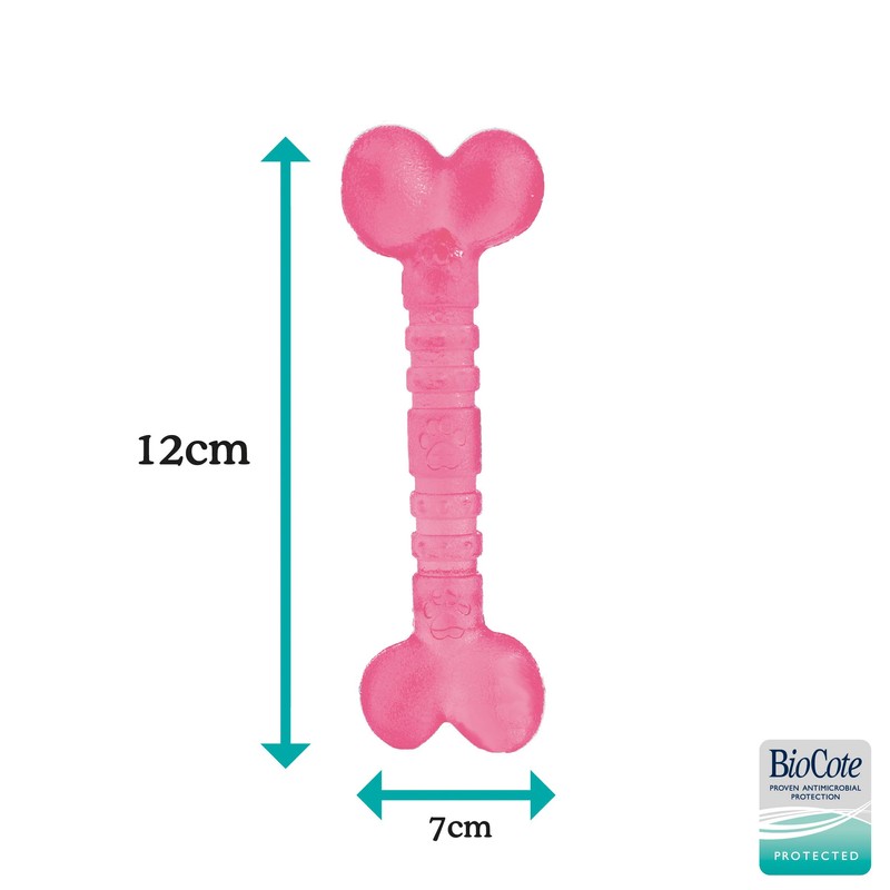 Rosewood Biosafe Puppy Bone Dog Toy, Pink